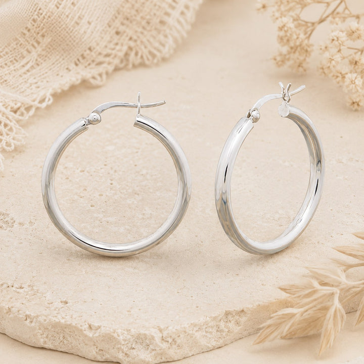 Timeless Silver Hoops (30mm)