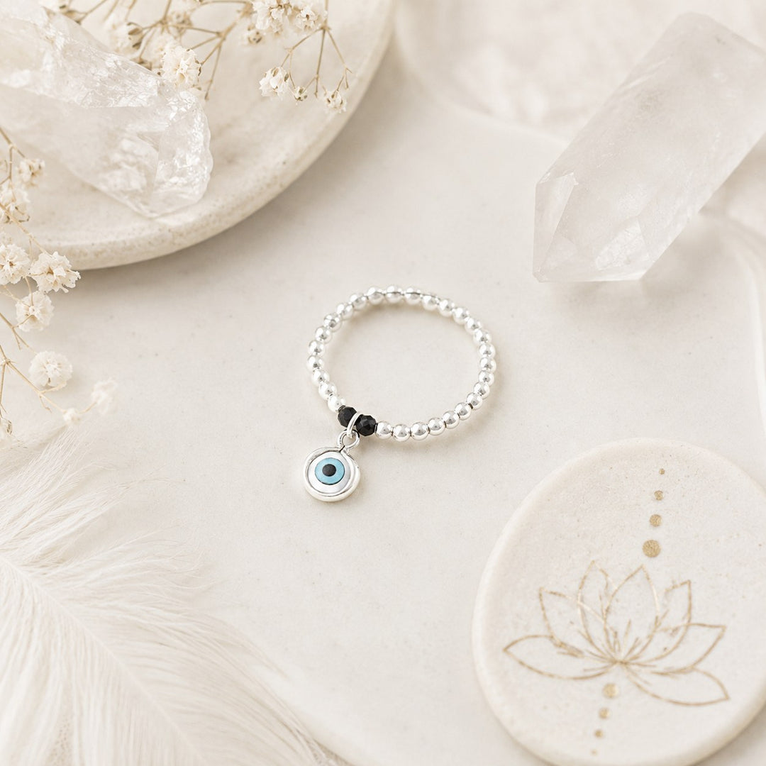 Beaded Evil Eye Ring