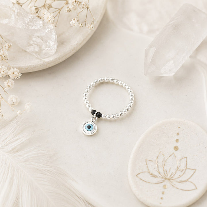 Beaded Evil Eye Ring