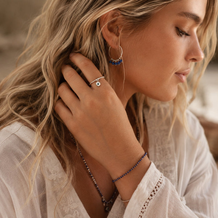 Lapis Gypsy Hoops