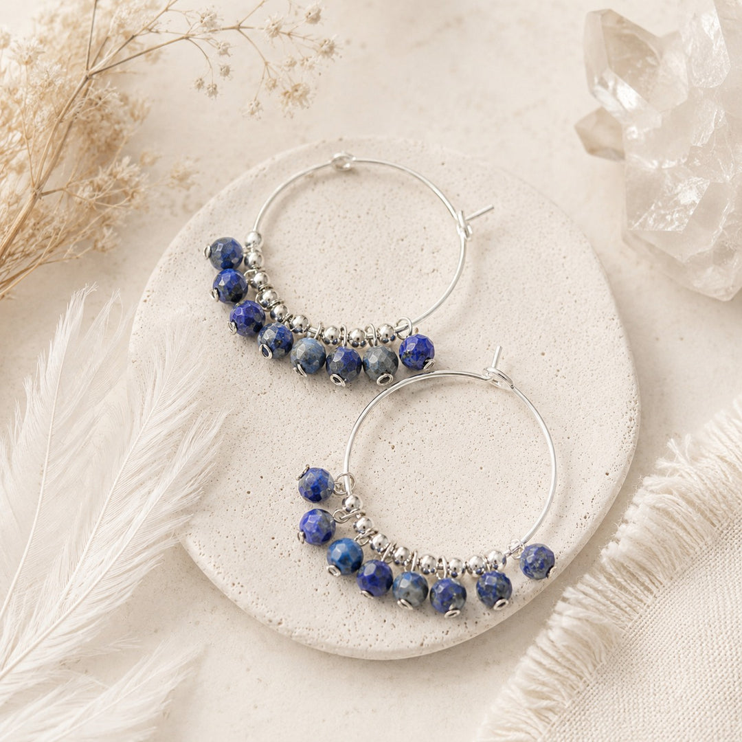 Lapis Gypsy Hoops