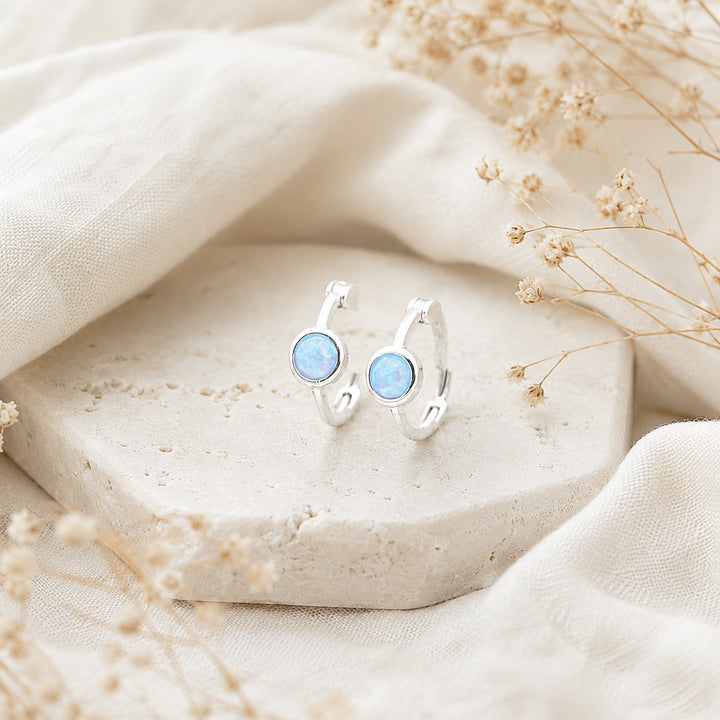 Mini Sparling Azure Hoops