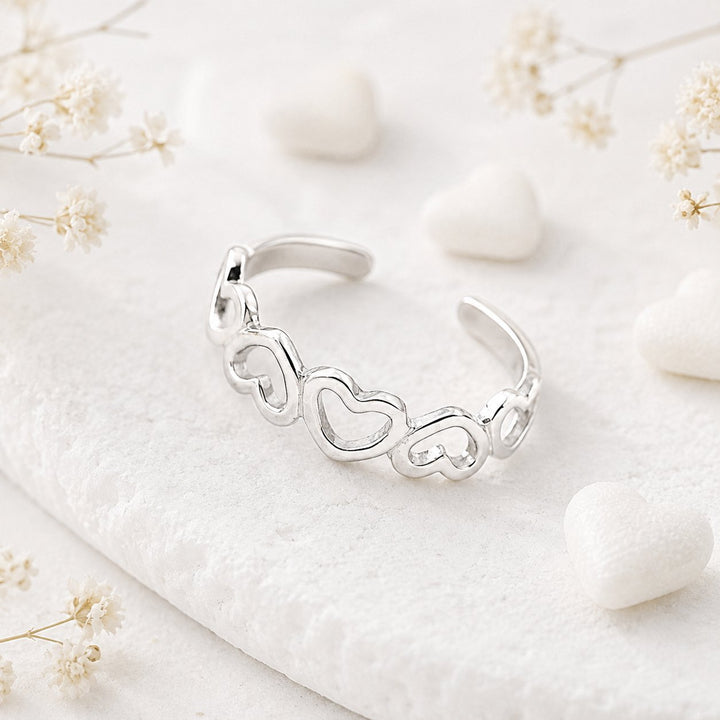 Open Heart Toe Ring
