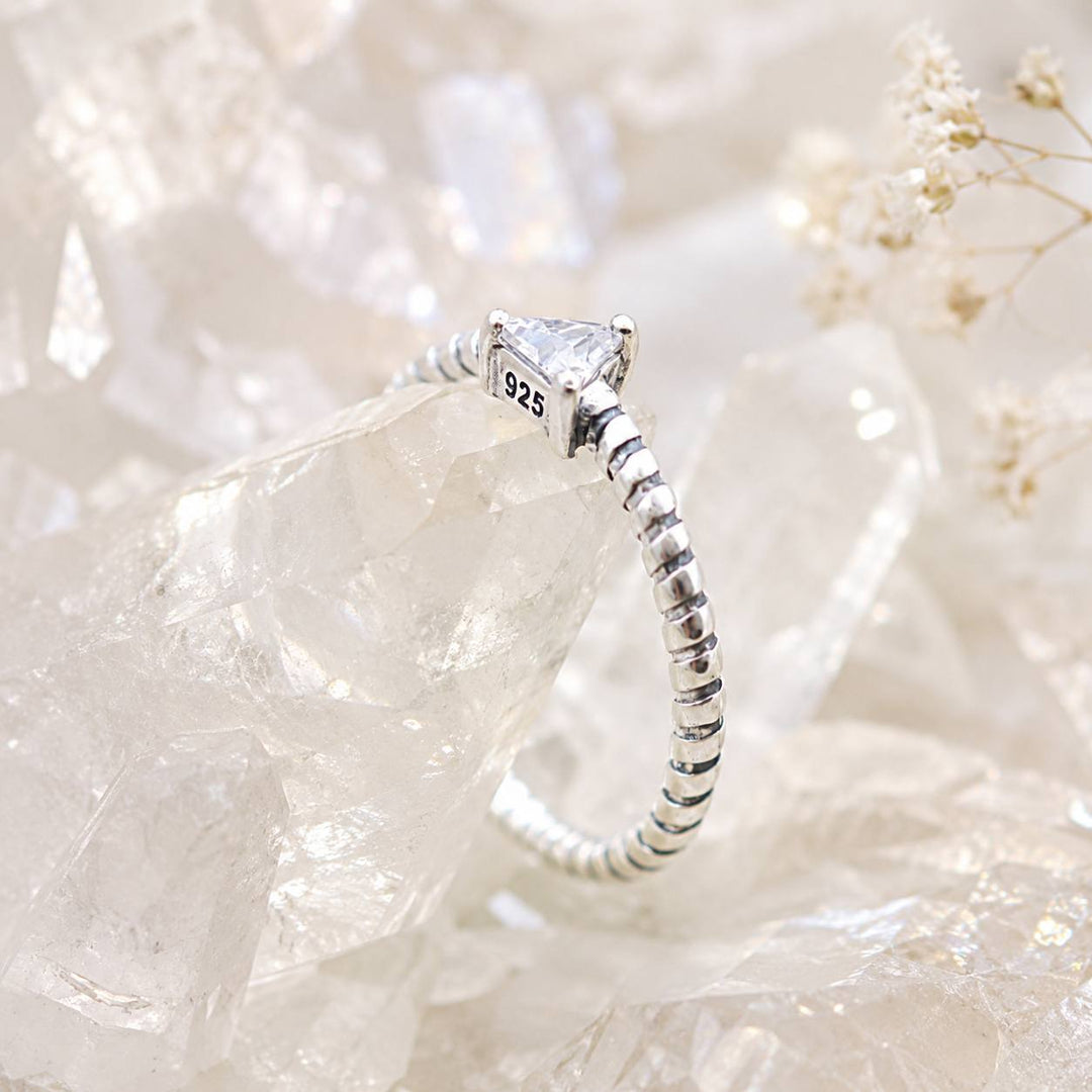 Crystal Clear Triangle Toe Ring