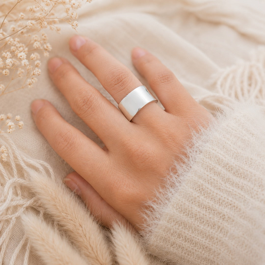 Polished Sterling Silver Wide Band Ring