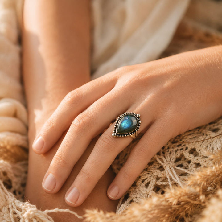 Luminous Labradorite Ring