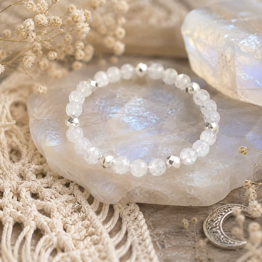 Dainty Beaded Moonstone Ring