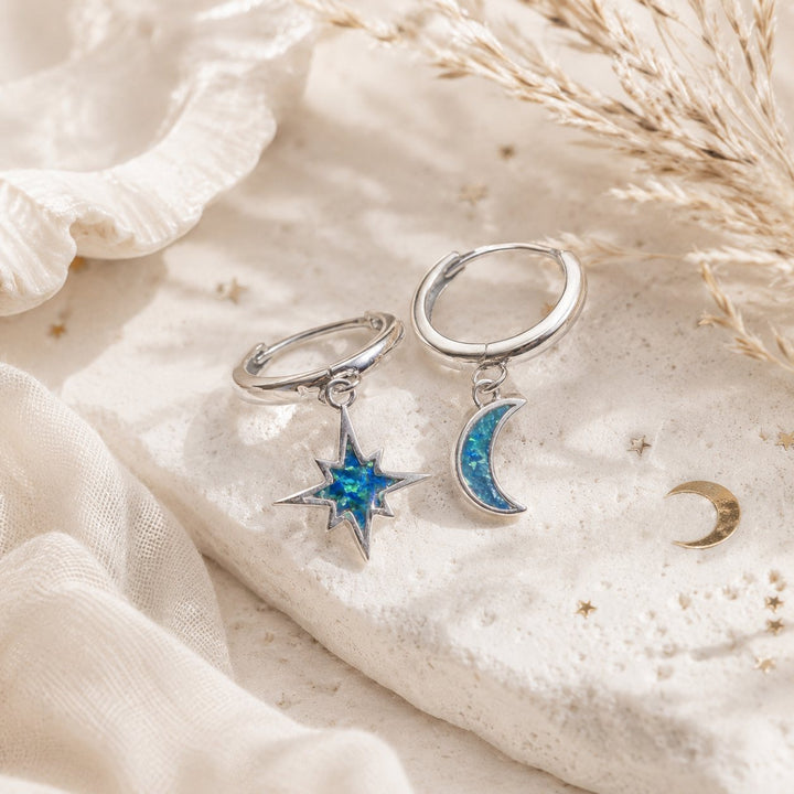 Celestial Azure Hoops