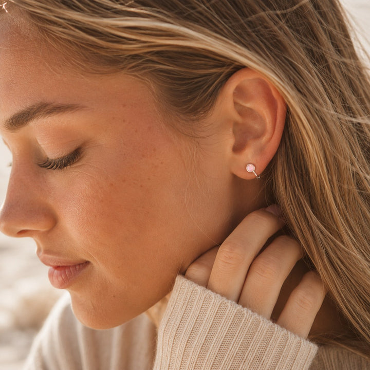Sparkling Pink Mini Hoops