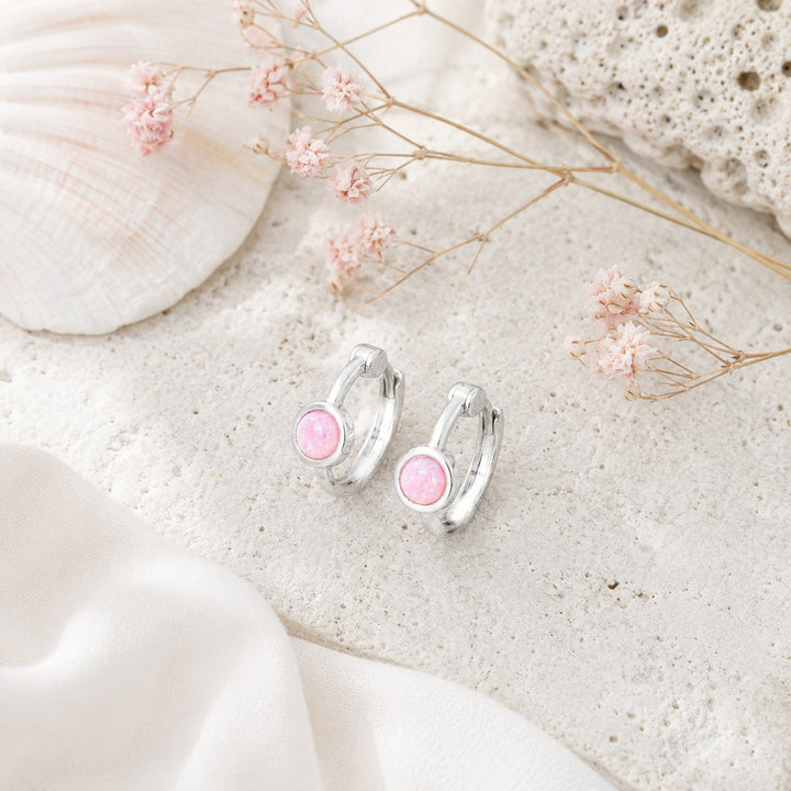 Sparkling Pink Mini Hoops
