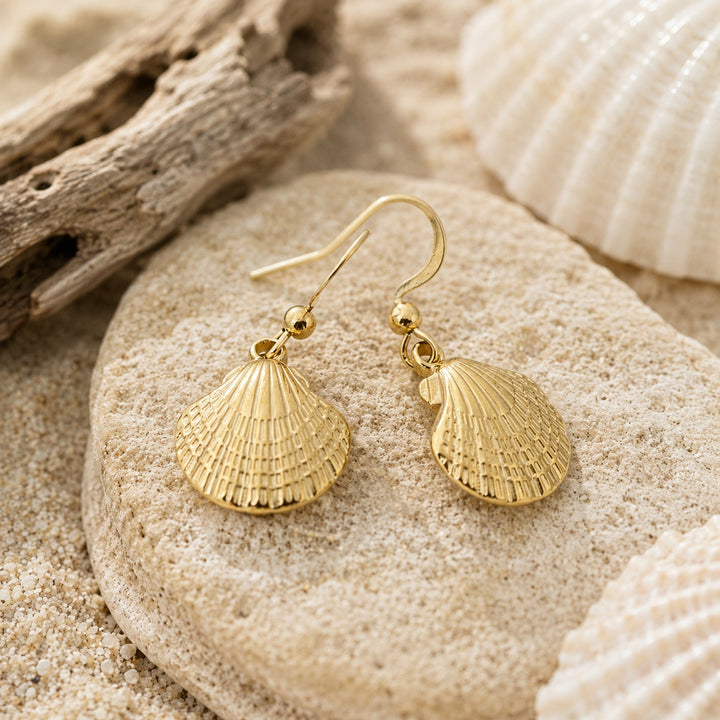 Golden Clam Shell earrings