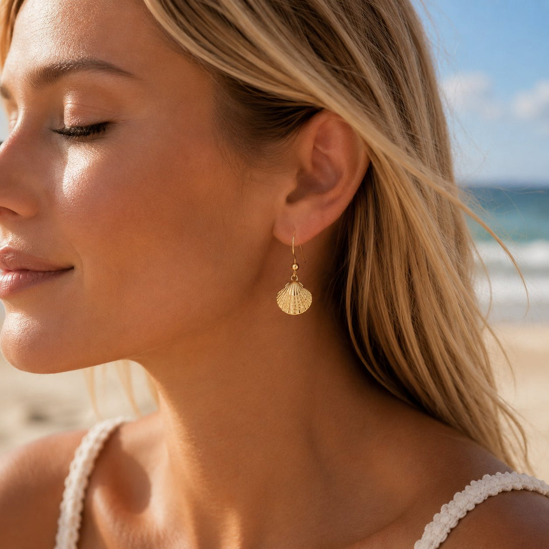 Golden Clam Shell earrings