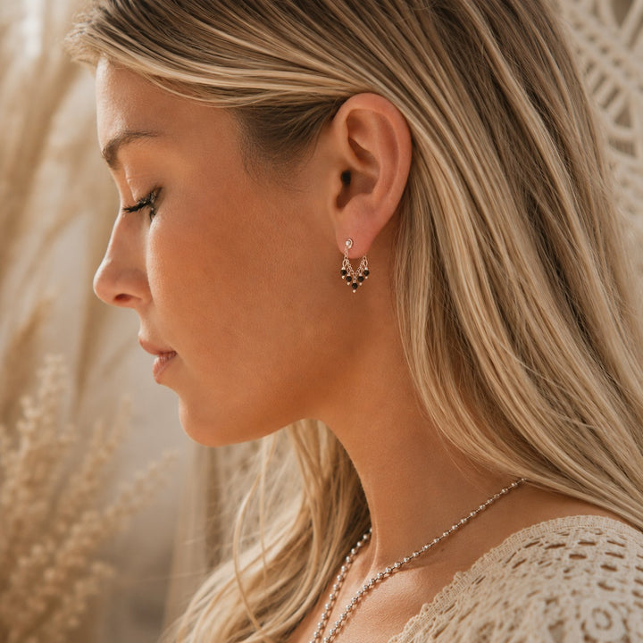 Black Mini Bead Studs