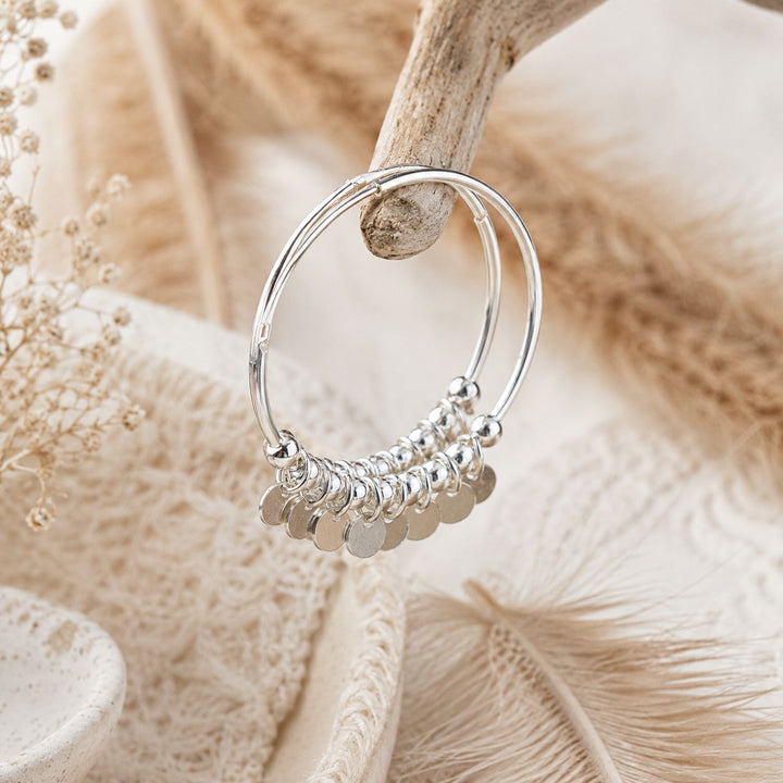 Shimmering Silver Gypsy Hoops