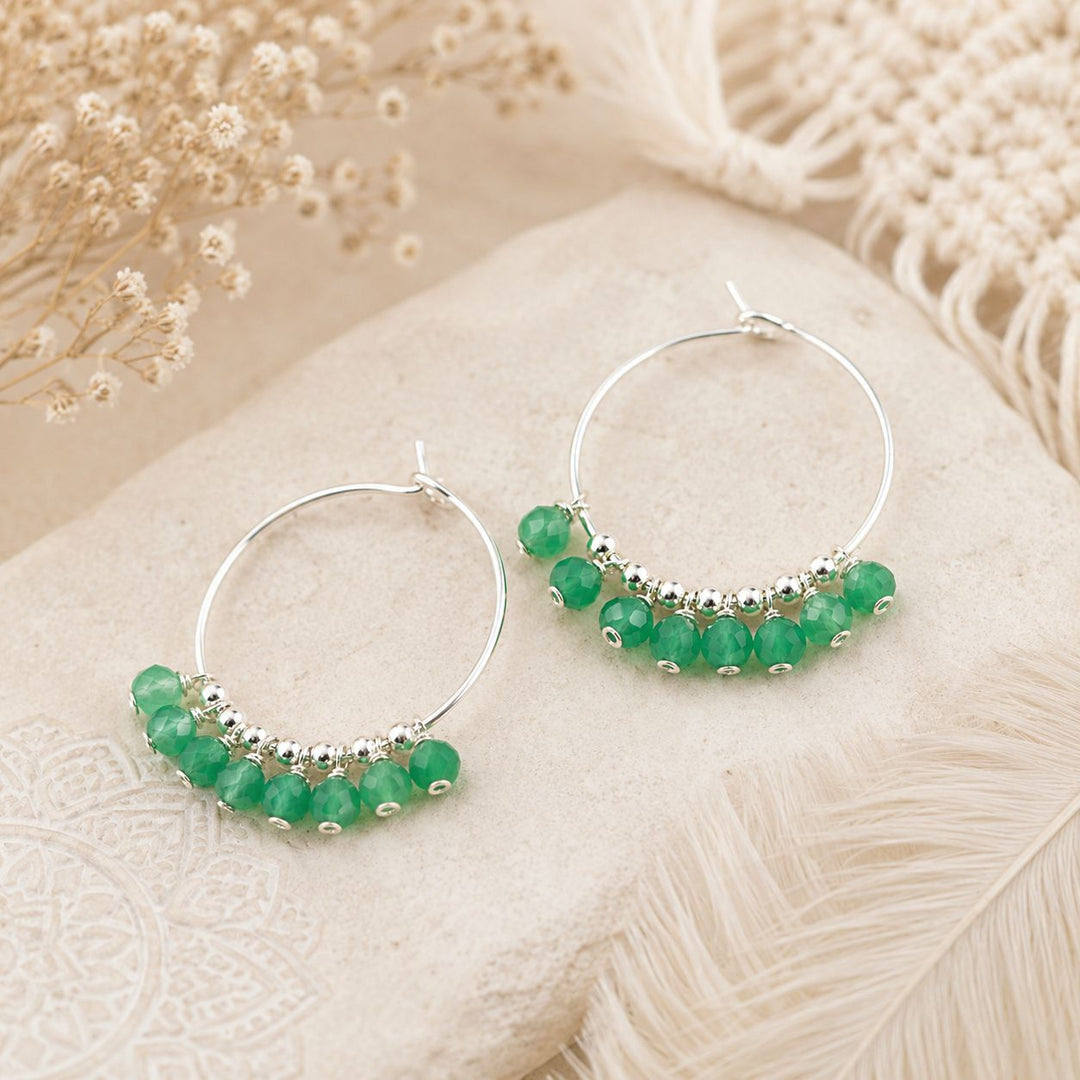 Green Onyx Gypsy Hoops