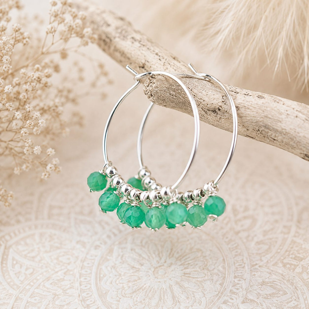 Green Onyx Gypsy Hoops