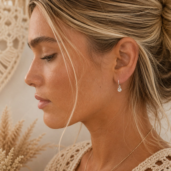 Little CZ Huggie Hoops