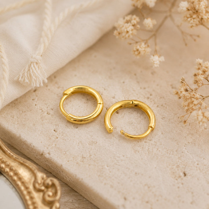 Little Gold Huggie Hoops (12mm)