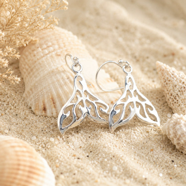 Patterned Whale Tail Earrings