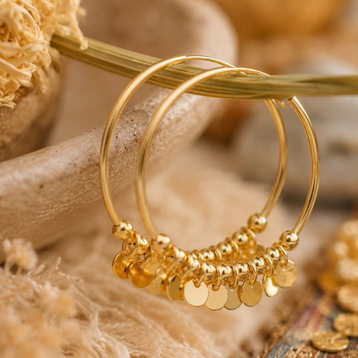 Shimmering Gold Gypsy Hoops