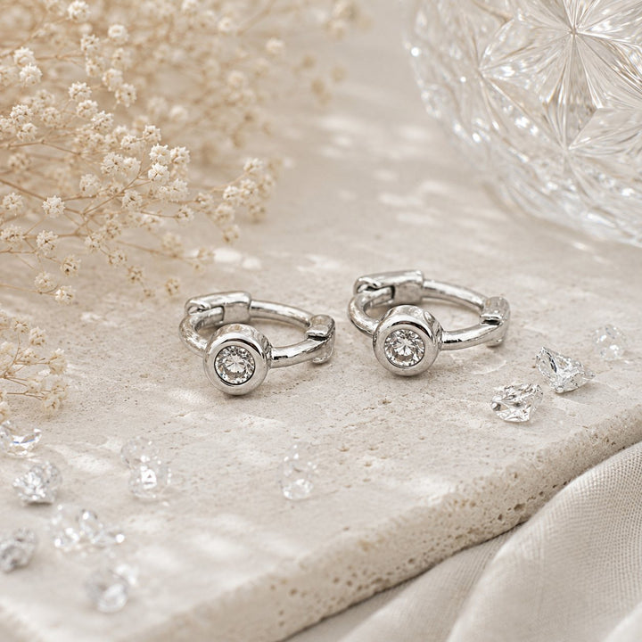 Tiny Side Ear Huggies (Metal & Clear)