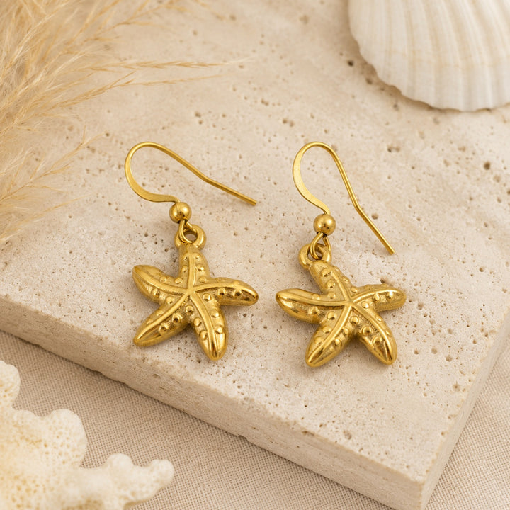 Golden Starfish Earrings