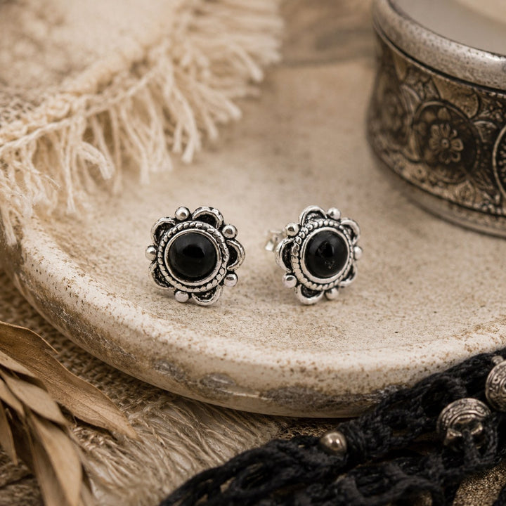 Black Boho Studs