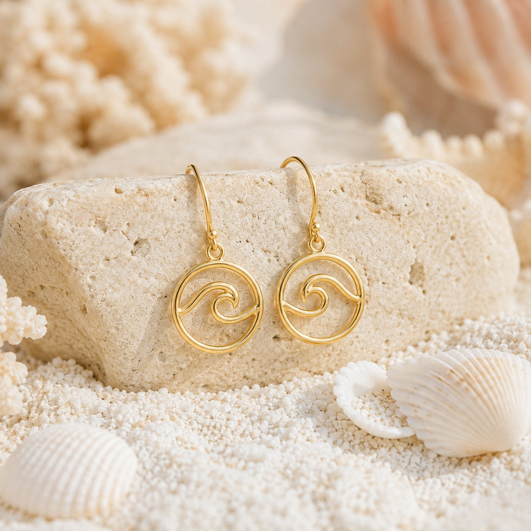 Gold Wave Earrings