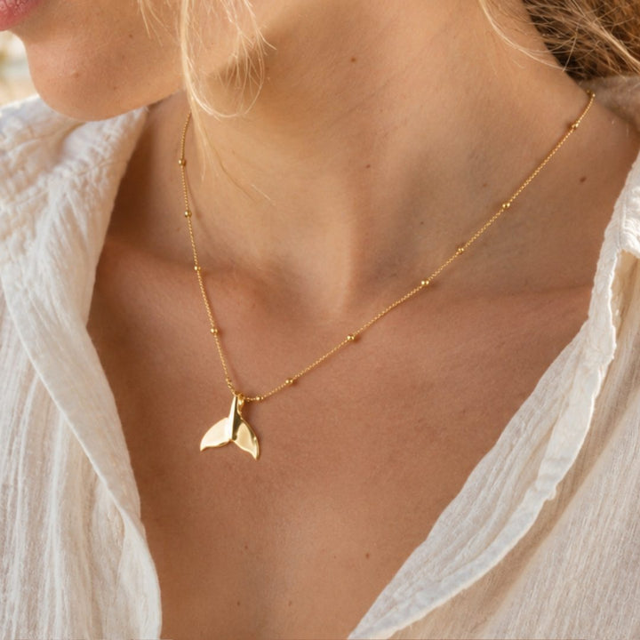 Golden Whale Tail Necklace