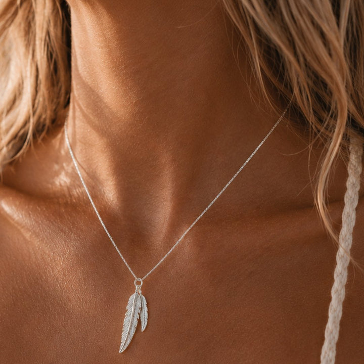 Double Feather Necklace