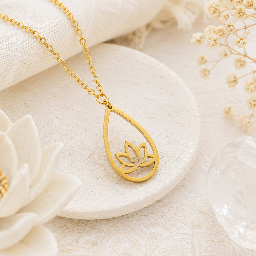 Golden Lotus Light Necklace