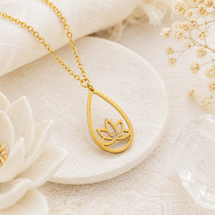 Golden Lotus Light Necklace
