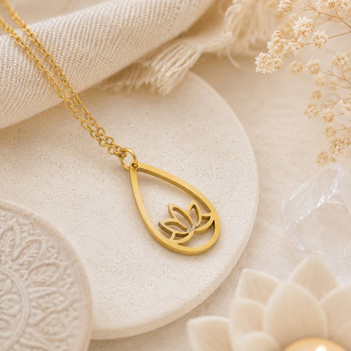 Golden Lotus Light Necklace