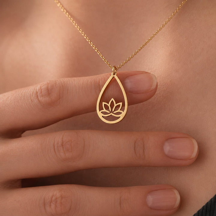 Golden Lotus Light Necklace