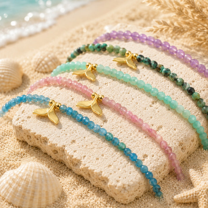 Golden Gem Whale Tail Bracelets