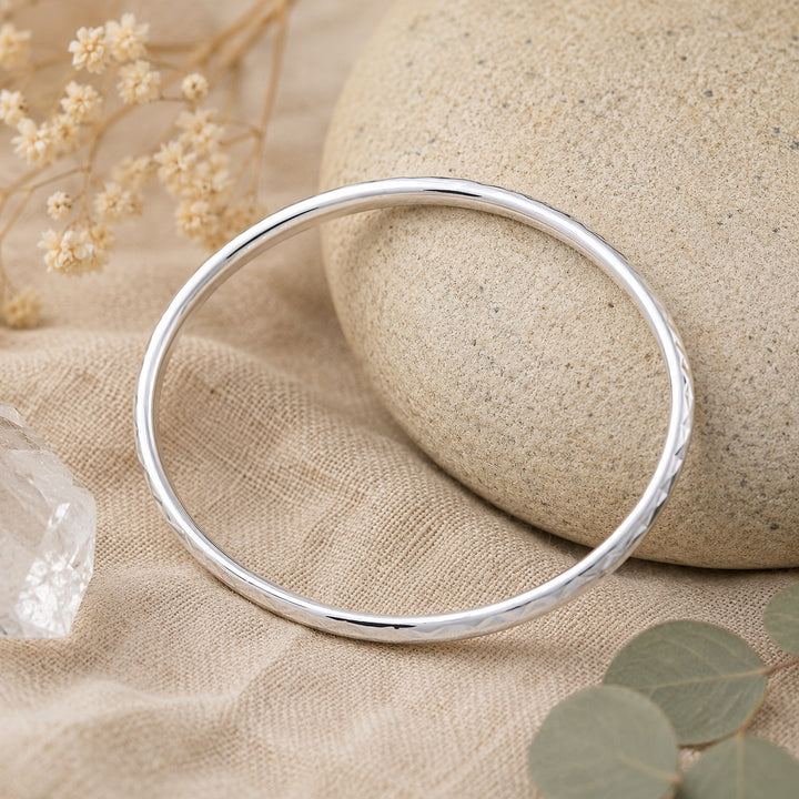 Symmetry Silver Bangle