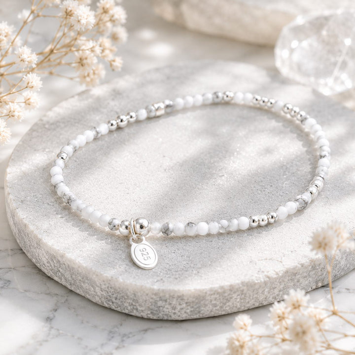 Dainty Howlite Bead Bracelet