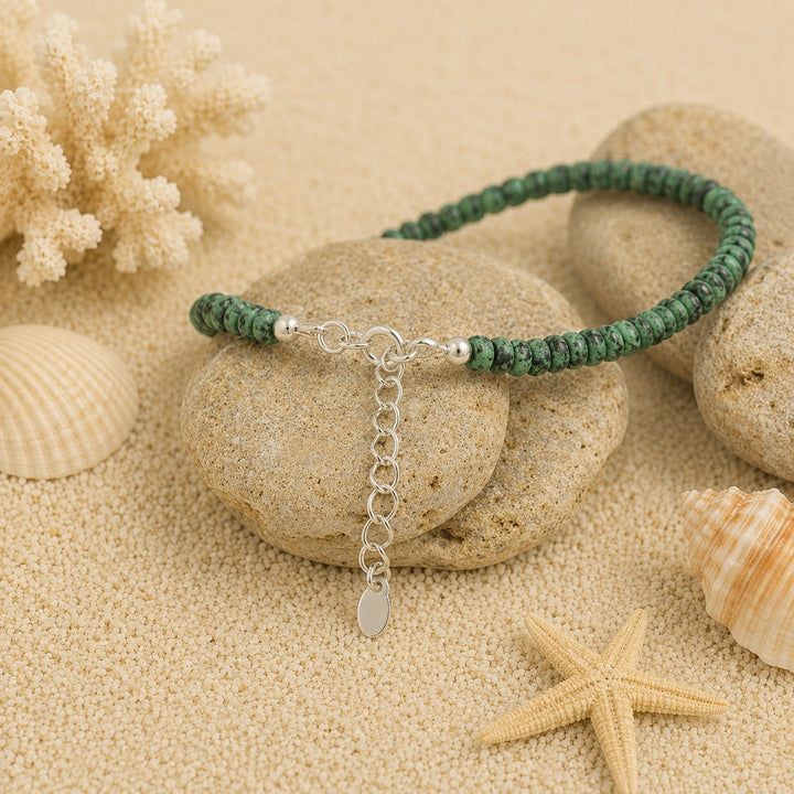 African Turquoise Beaded Anklet