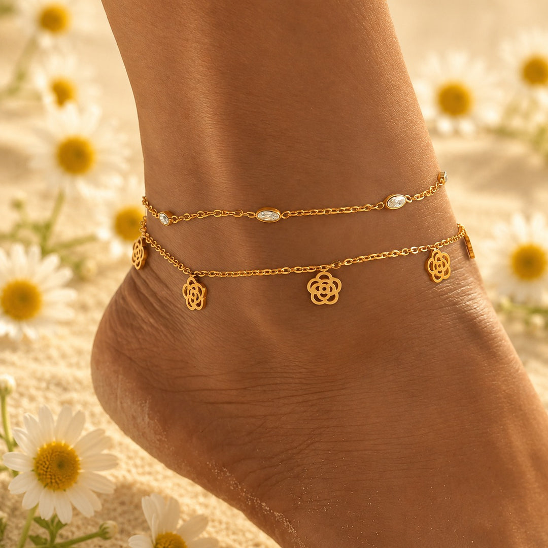 Golden Bloom Anklet.