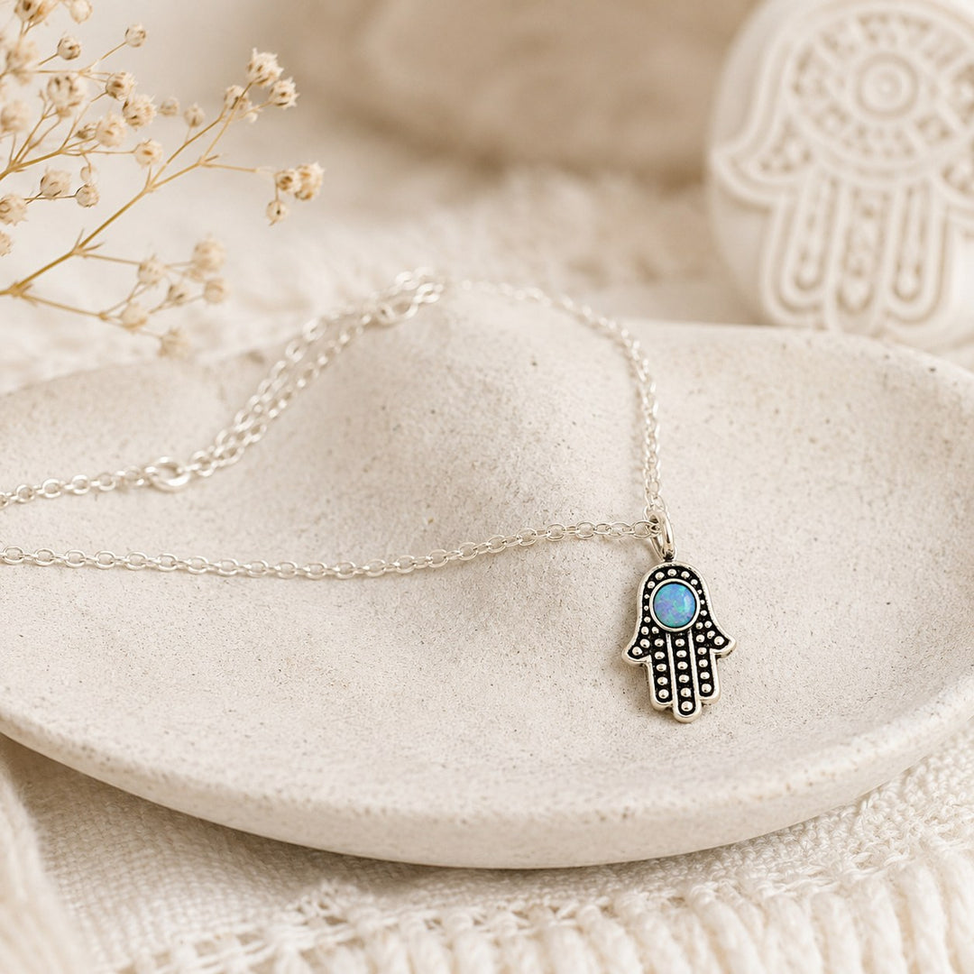 Azure Hamsa Anklet