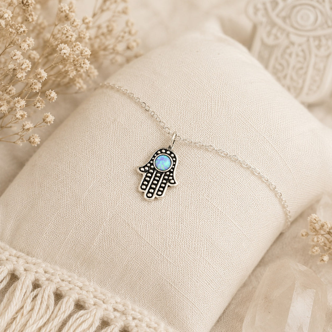 Azure Hamsa Anklet