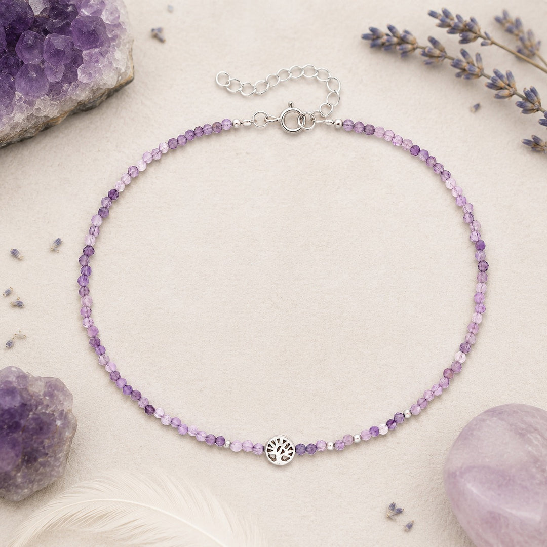 Amethyst Tree Of Life Anklet