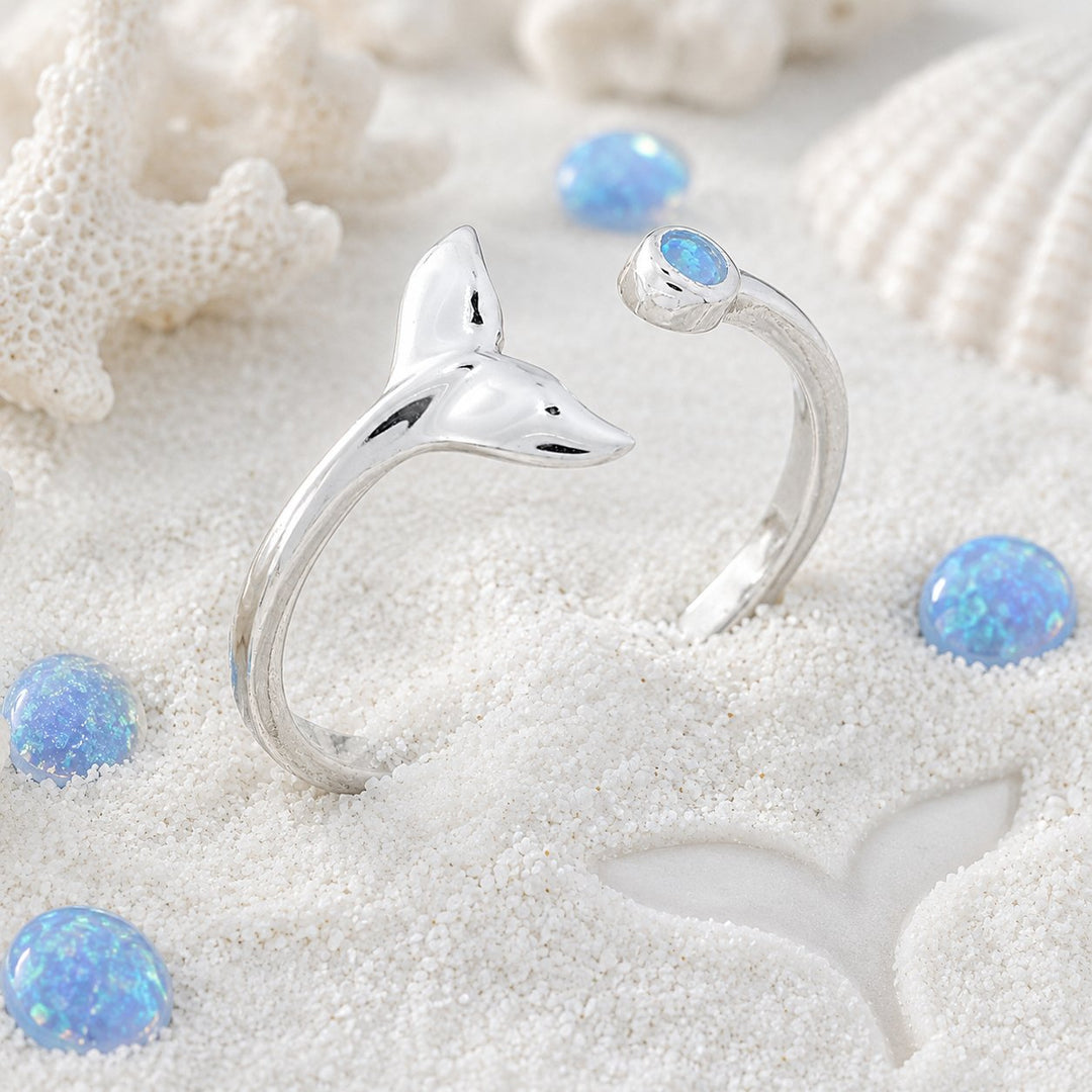 Azure Whale Tail Ring