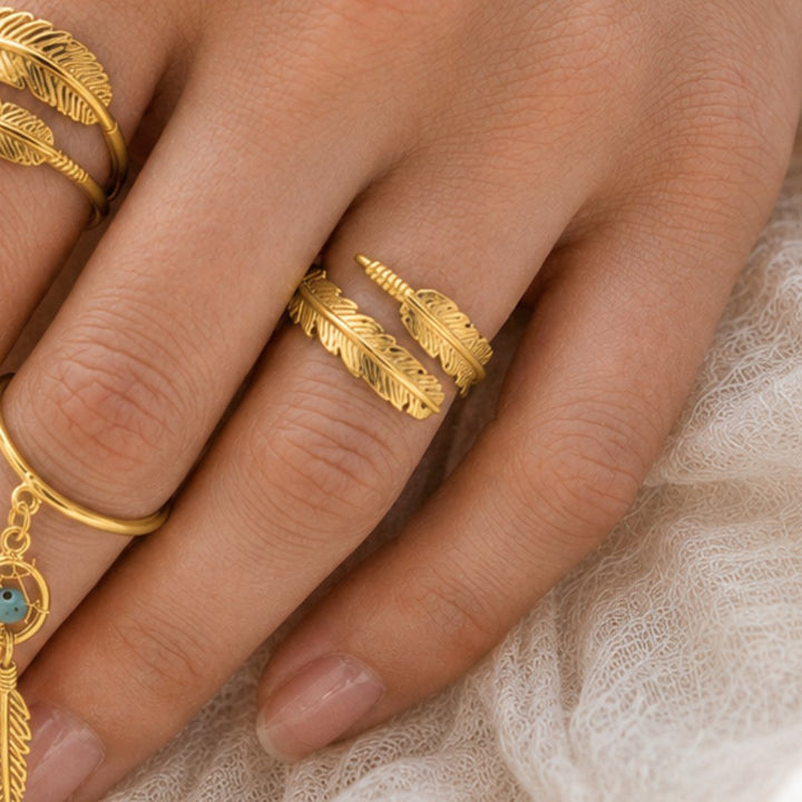 Gold Soul Feather Ring