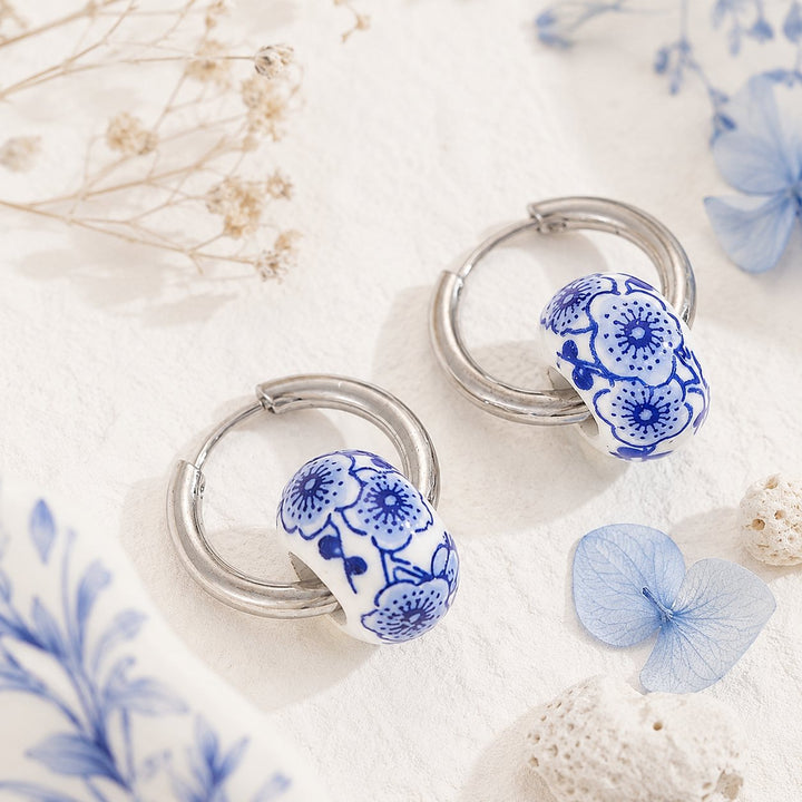 Blue Blossom Hoops