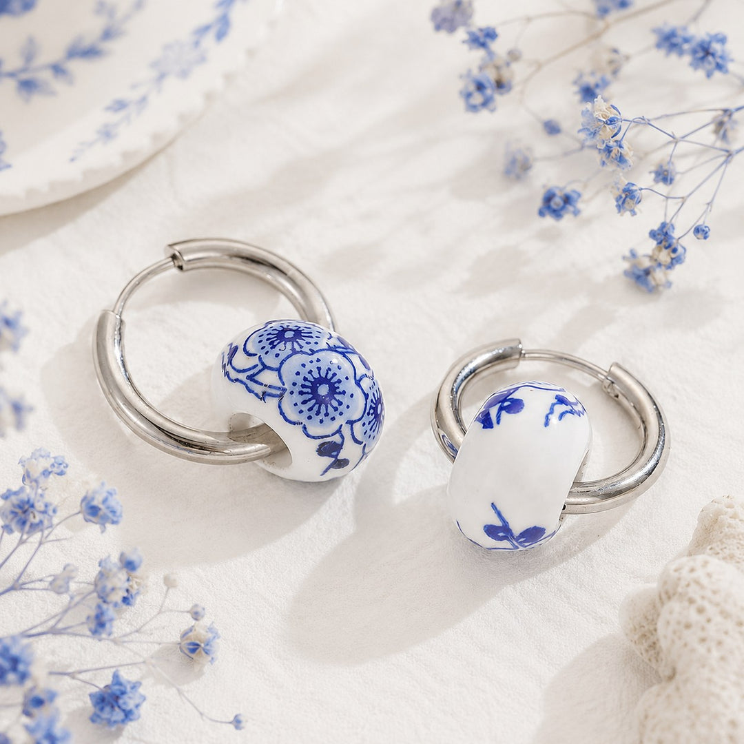 Blue Blossom Hoops