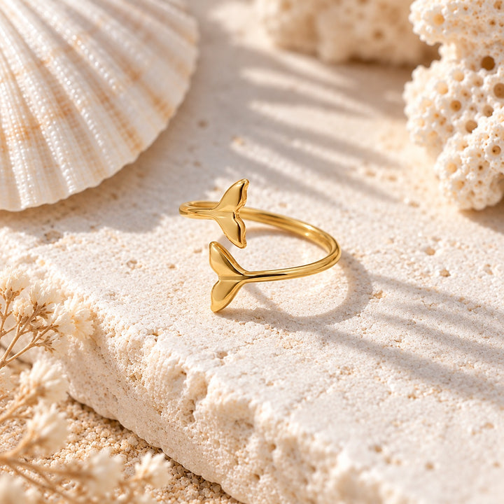 Golden Whale Tail Ring