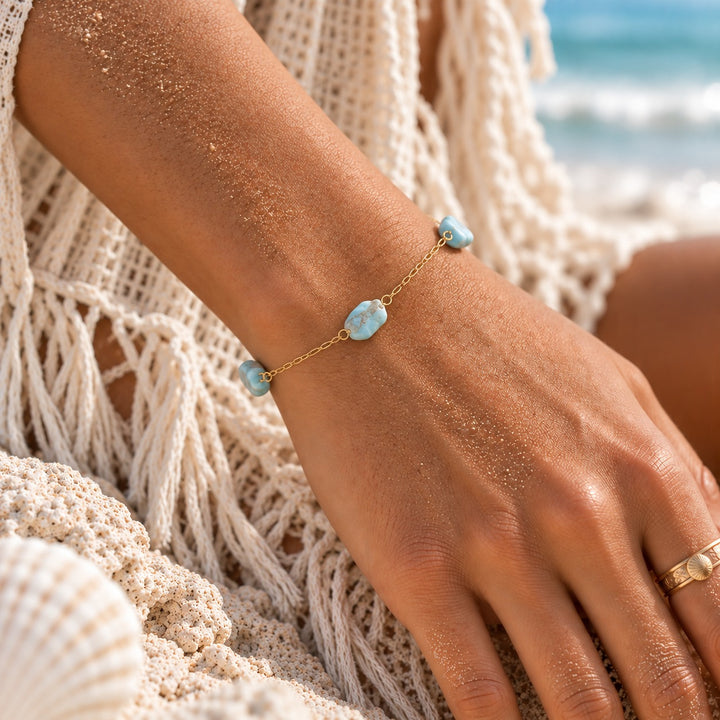 Gold Larimar Drift Bracelet