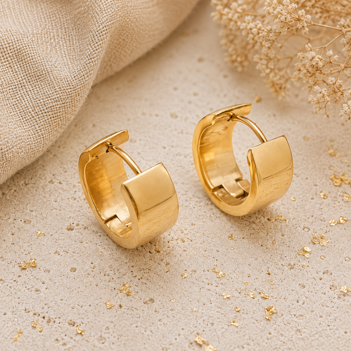 Wide Golden Hoops (16mm)