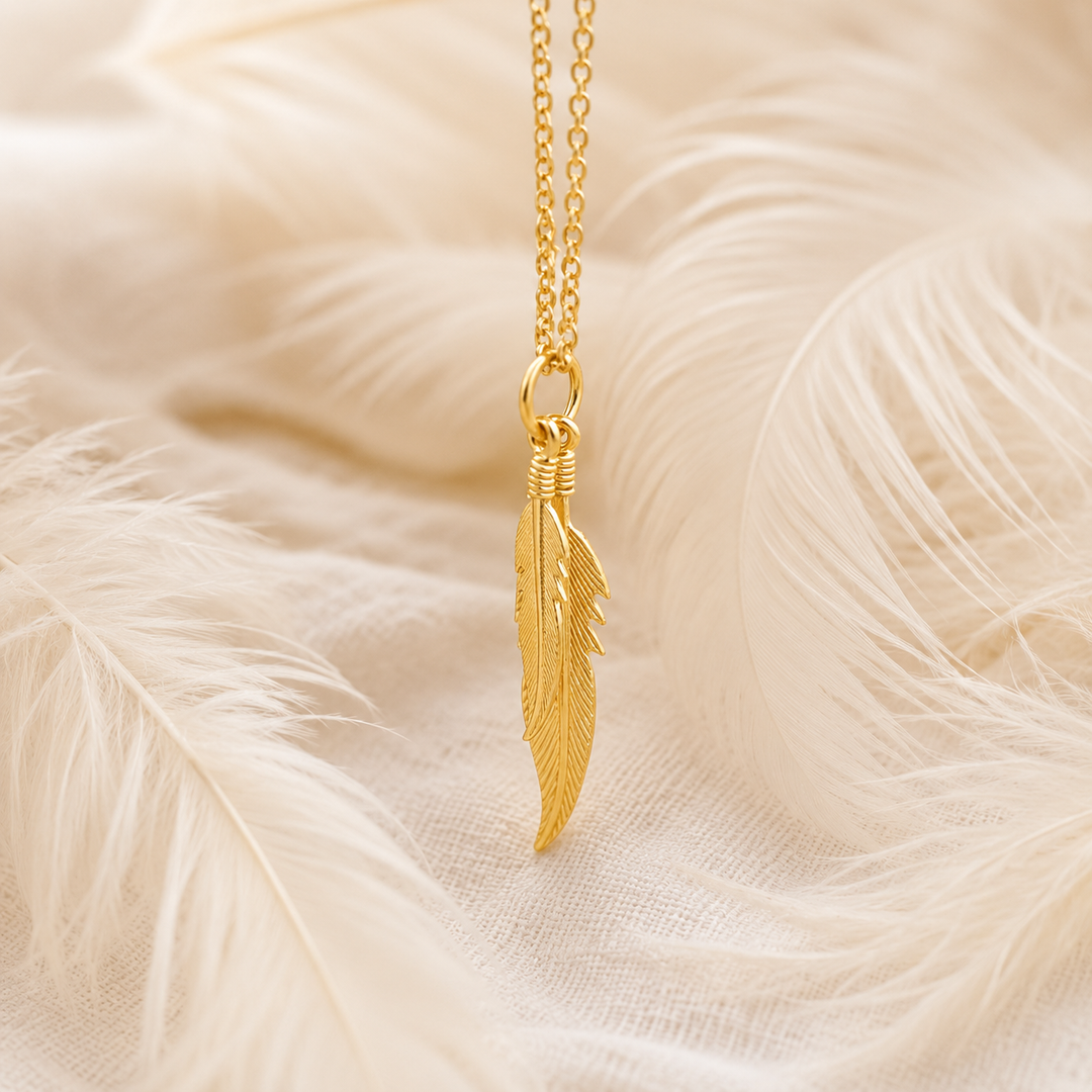 Necklace - Double feather necklace